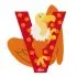 Animal Wooden Letter - V