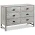 Fairway 6 Drawer Double Dresser - Cottage Grey