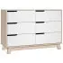 Hudson 6 Drawer Double Dresser - White Washed Natural