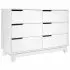 Hudson 6 Drawer Double Dresser - White