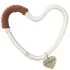 Stroller Heart Hook - Silver Aluminum/Brown Leather