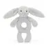 Bashful Grey Bunny Ring Rattle (RECYCLED FIBERS)