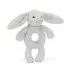 Bashful Grey Bunny Ring Rattle (RECYCLED FIBERS)