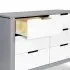 Colby 6 Draw Dresser -Grey/White