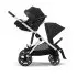Gazelle S Stroller - Silver Frame and Moon Black Seat