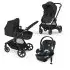 EOS Travel System Moon Black Stroller and Aton 2 Lava Stone Infant Car Seat