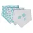 3 Pack Bandana Bib - Watercolour Floral Aqua