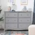 Kalani 6 Drawer Double Wide Dresser Grey
