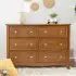 Kalani 6 Drawer Double Wide Dresser Chestnut