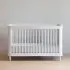 Marin with Cane 3-in-1 Convertible Crib - Warm White with Honey Cane