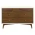Palma 7 Drawer Double Dresser - Warm White With Natural Walnut
