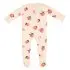Printed Zippered Footie - Peach