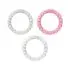 Beaded teether Rings - Gray/Pink/White