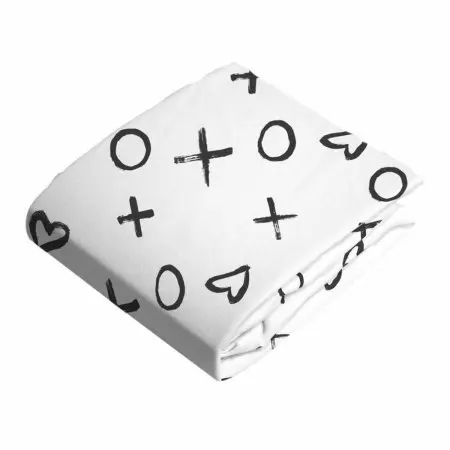 Flannel Crib Sheet - Xo Black N White