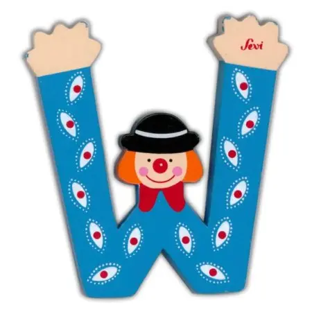 Clown Wooden Letter W
