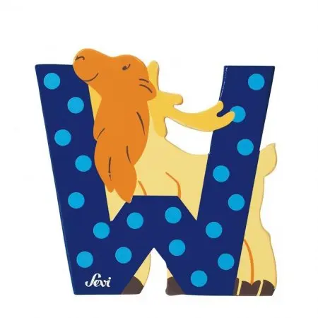 Animal Wooden Letter W