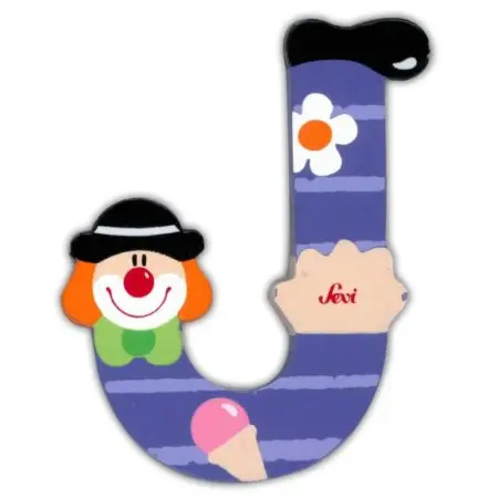 Clown Wooden Letter J
