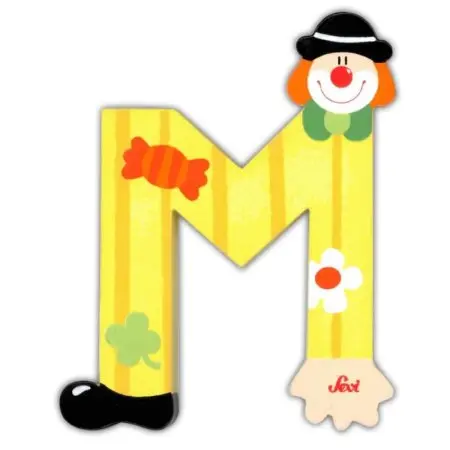 Clown Wooden Letter M