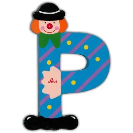 Clown Wooden Letter P