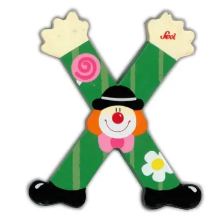 Clown Wooden Letter X