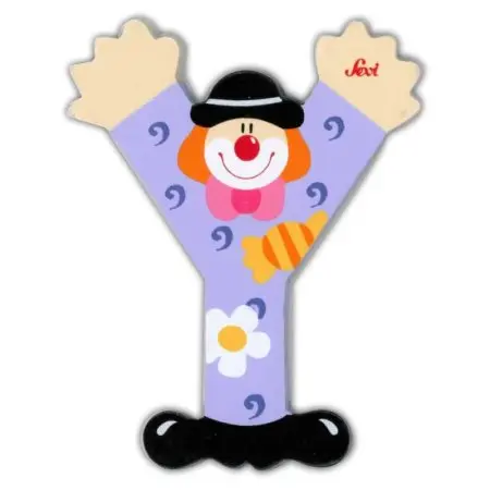 Clown Wooden Letter Y