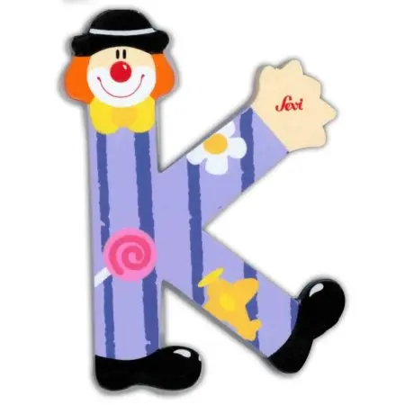 Clown Wooden Letter K