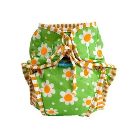 Reusable Swimsuit Diaper Green Daisy