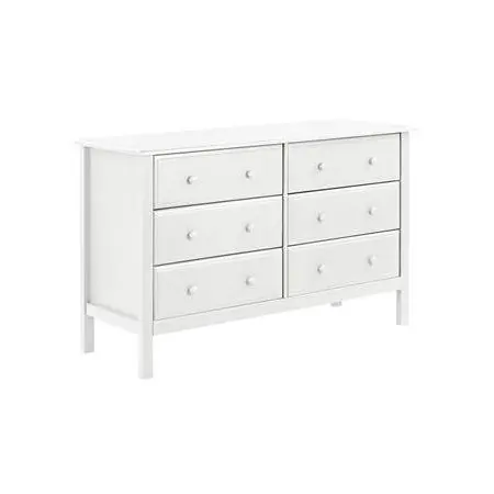 Jayden 6 Drawer Double Dresser White