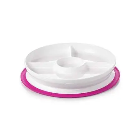 Stick n Stay Divided Plate Pink