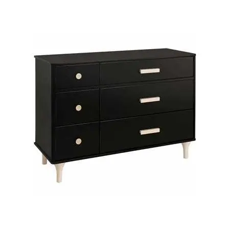 Lolly 6 Drawer Double Dresser Black Washed Natural