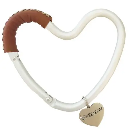 KidCo - Stroller Heart Hook - Silver AluminumBrown Leather BG3007 786441230076
