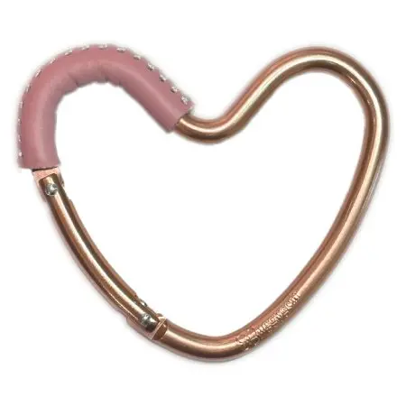 Stroller Heart Hook - Rose Gold/Pink Leather