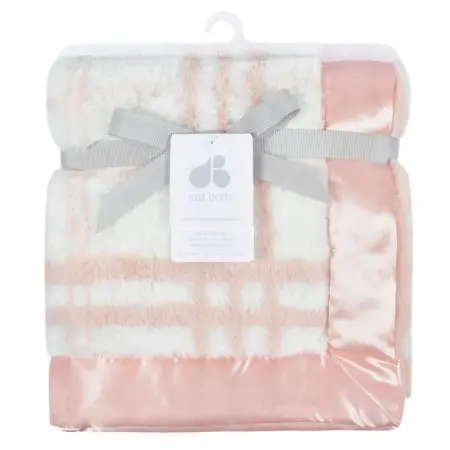 Just Born - Plush Blanket - Pink Plaid GCW60236 032633137228