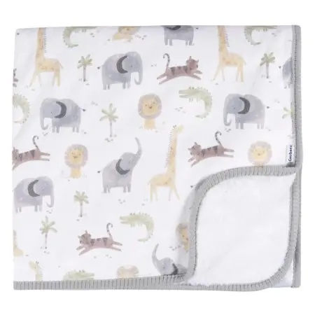 Gerber 2 Ply Plush Blanket - Animals+ Geo GCW51003	13618468827 Tjskids.com