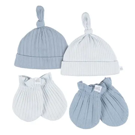 Just Born 4-Piece Hat and Mittens - Blue	GCW60530 32633138874  Tjskids.com