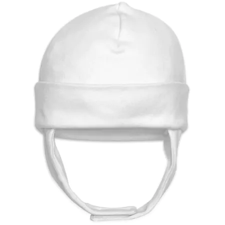 Baby Cap with Ear Flaps White A373
