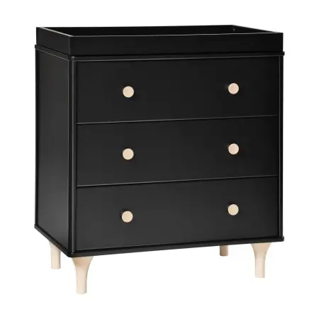 Lolly 3 Drawer Changer Dresser - Black Washed Natural

