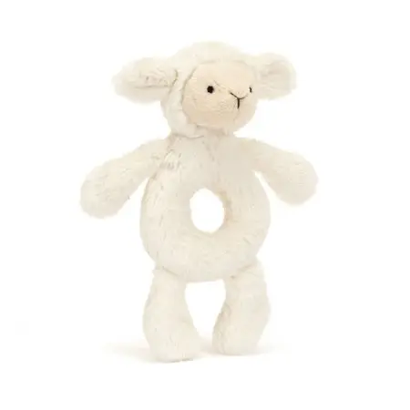 Jellycat	Bashful Lamb Ring Rattle (RECYCLED FIBERS)	BRR4LAM 670983153392 Tjskids.com
