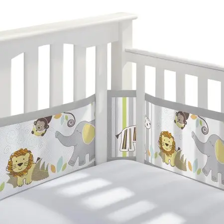 Breathablebaby Mesh Crib Liner - Light Grey Star