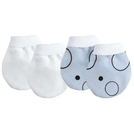 Kushies Flannel No Scratch Mittens - Boy Color A360B	64408618205 Tjskids.com