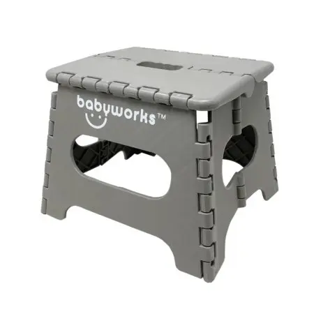 Baby Works Folding Step Stool - Grey 29540 624721295400 Tjskids.com