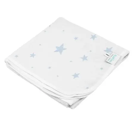 Receiving Blanket - Blue Scribble Star