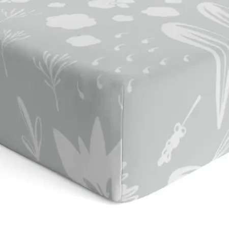 Percale Dream Crib Sheet - Bunny Grey