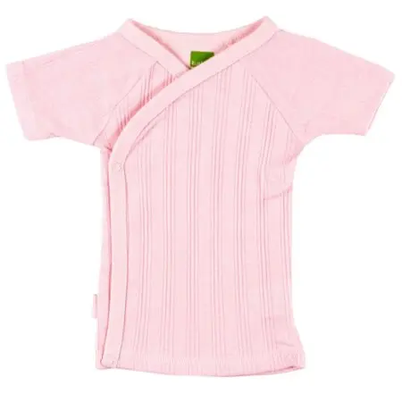 Kushie Everyday Layette Short Sleeve Wrap Tee - Pink Preemie