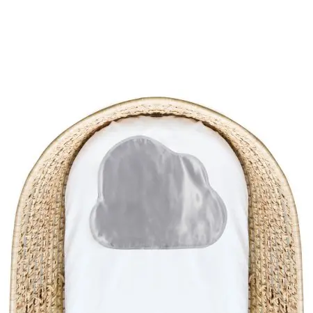 Kushies Flannel Bassinet Sheet with Satin Cloud White