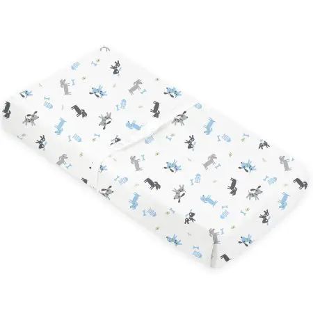 Kushies Flannel Contour Pad Sheet With Slits - White Woof