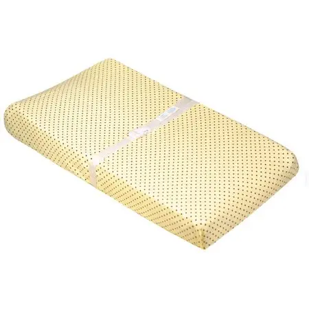Kushies Flannel Contour Pad Sheet With Slits - Yellow Dots