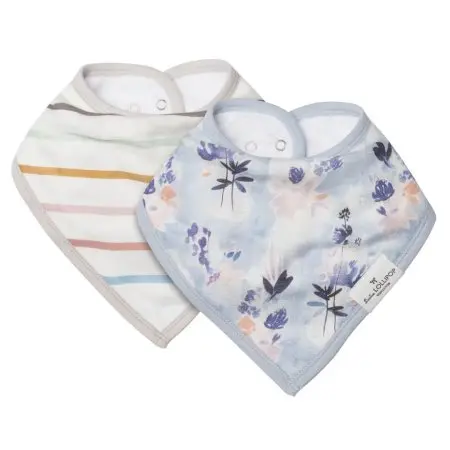 Loulou Lollipop Luxe Muslin Bandana Bib Set - Ink Floral 