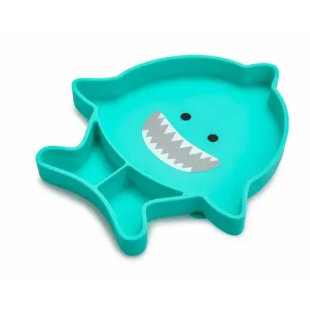 Melii Silicone Divided Plate - Shark