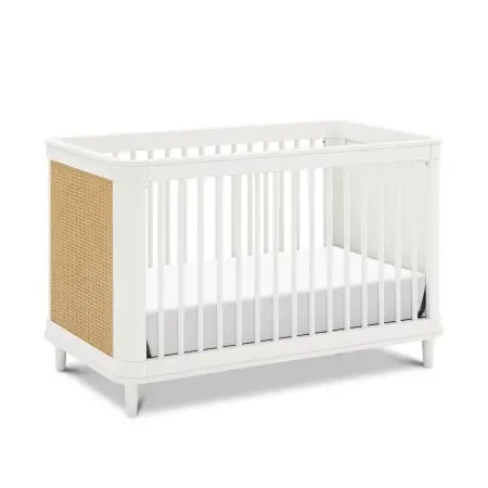 Namesake Marin with Cane 3-in-1 Convertible Crib - Warm White with Honey Cane
